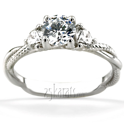 Twisted Shank Three Stone Diamond Engagement Ring (1/3ct. t.w.) - view 5 of 8