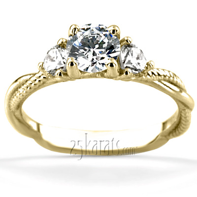 Twisted Shank Three Stone Diamond Engagement Ring (1/3ct. t.w.) - view 6 of 8