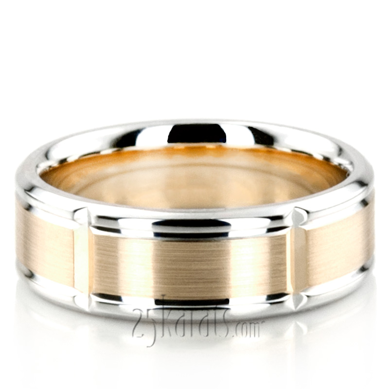 Elegant Diamond Carved Wedding Ring  - view 5