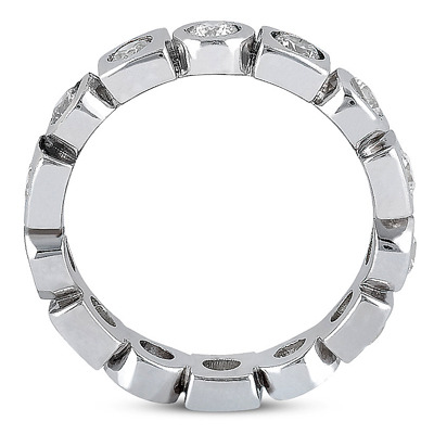 Bezel Set Round Cut Eternity Diamond Wedding Band (0.72ct) - view 2