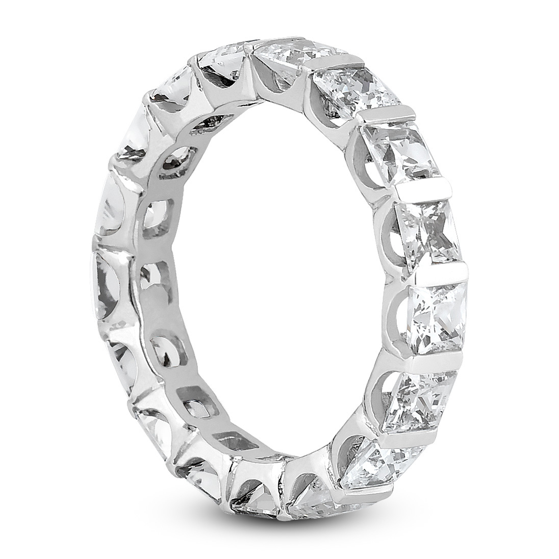 1.80 ct. Bar-Set Princess Diamond Eternity Wedding Band - view 3