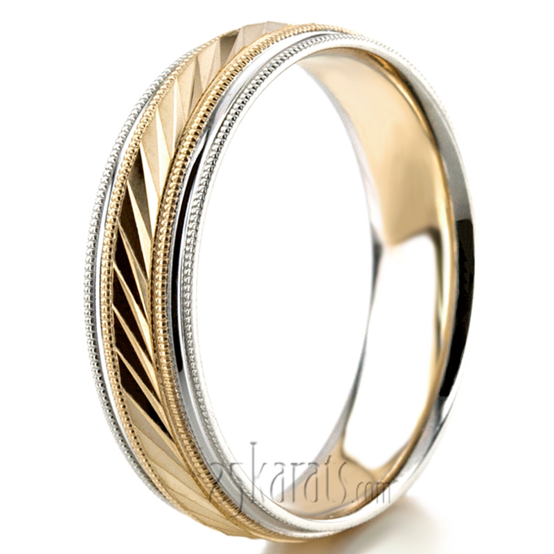 Exquisite Milgrain Designer Wedding Band  - view 5