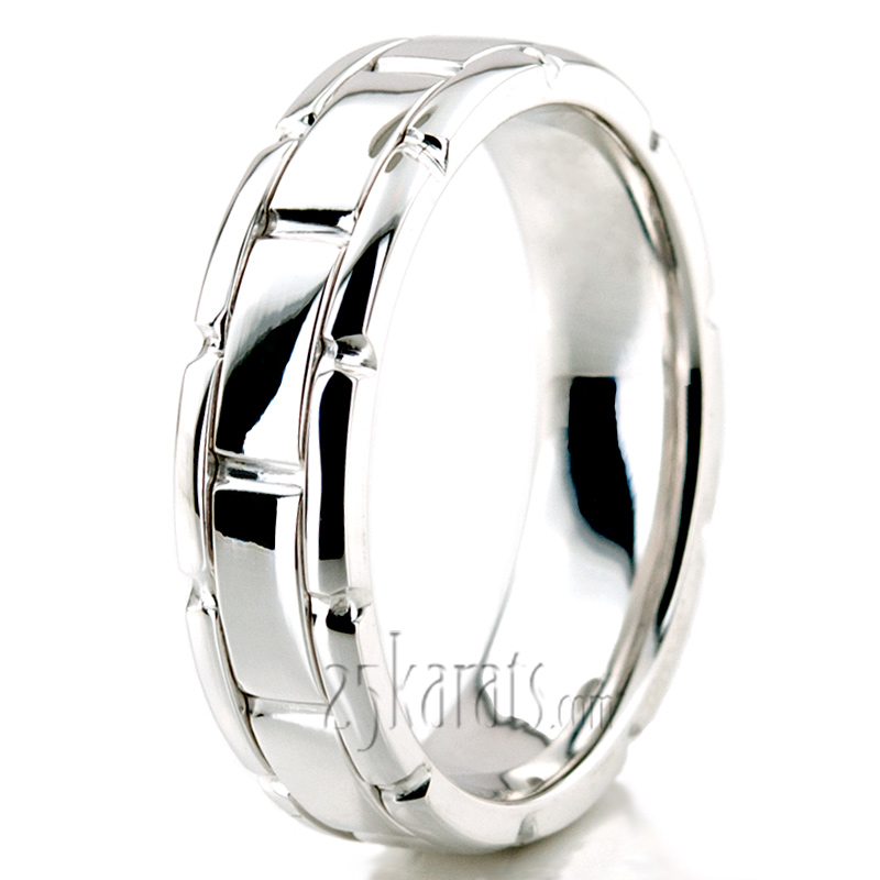 Round-Edge Rolex Style Wedding Band - view 2