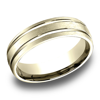 Light Comfort Satin-Finished with Parallel Grooves Carved Design Band - view 5 of 6