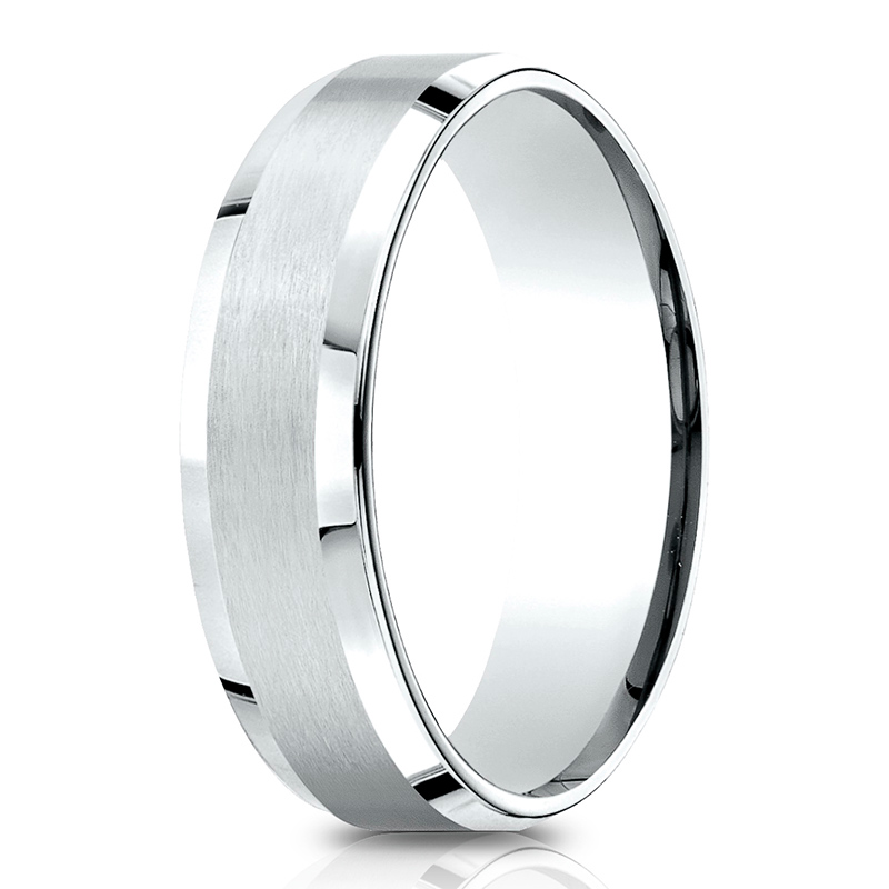 Light Comfort Satin-Finished with High Polished Beveled Edge Carved Design Band - view 2