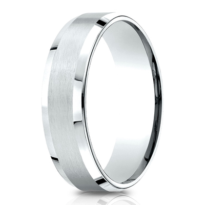 Light Comfort Satin-Finished with High Polished Beveled Edge Carved Design Band - view 2 of 6