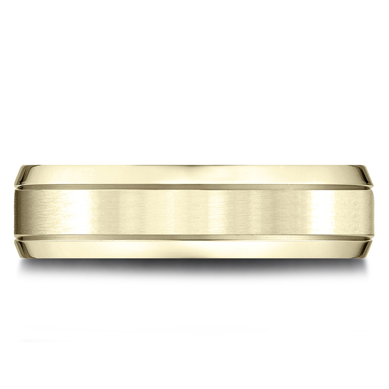 Light Comfort Satin-Finished High Polished Beveled Edge Carved Design Band - view 6