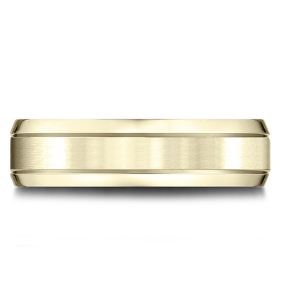 Light Comfort Satin-Finished High Polished Beveled Edge Carved Design Band - view 6 of 6