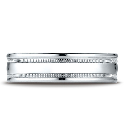 Light Comfort High Polished with Milgrain Round Edge Carved Design Band - view 3 of 6