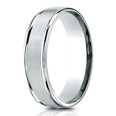 Light Comfort Satin Finish High Polished Round Edge Carved Design Band - view 2 of 6