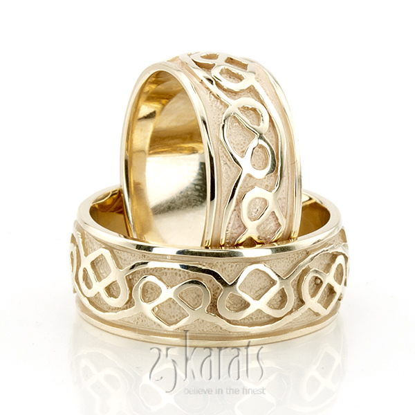 Celtic Heart Wedding Band Set - view 1