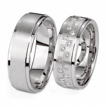 Symmetrical Set Diamond Wedding Ring Set - view 1 of 1