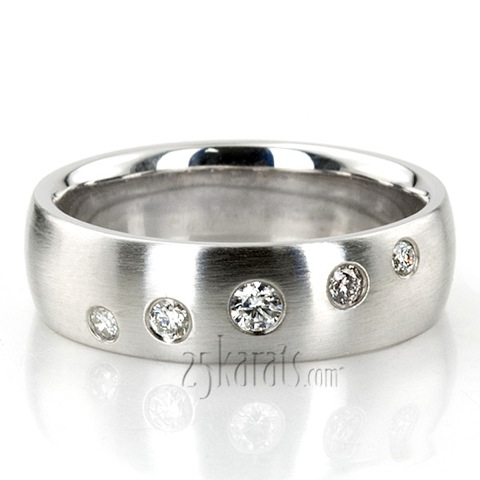 Low Dome Diamond Wedding Ring Set - view 2