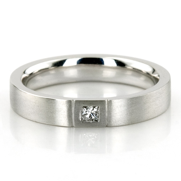 Princess Cut Diamond Wedding Band Set - view 2