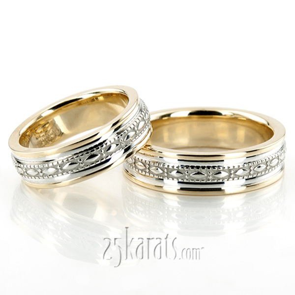 Antique Design Handmade Wedding Ring Set - view 2