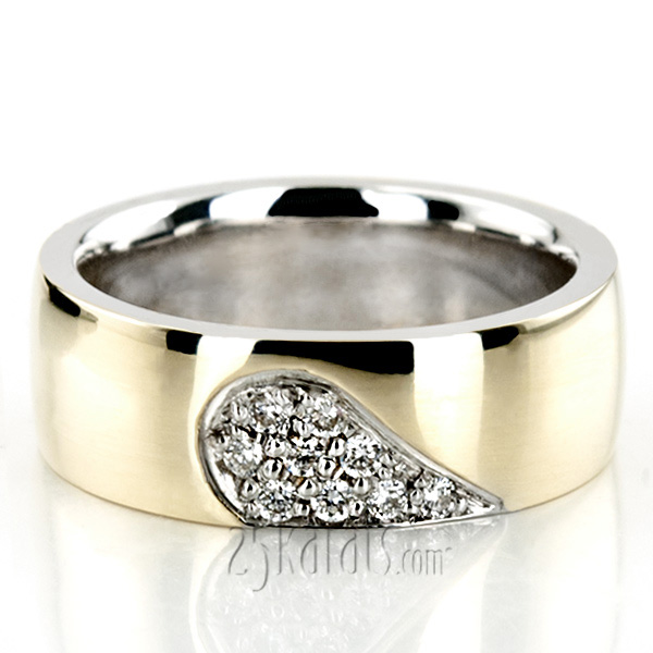 Two Tone Matching Heart Couples Matching Diamond Rings - view 3