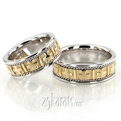 Braided Handcrafted Christian Wedding Ring Set - view 2 of 3