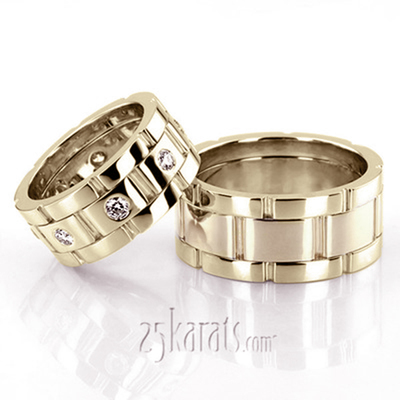 Rolex Style Bestseller Unisex Wedding Rings Set - view 2 of 3