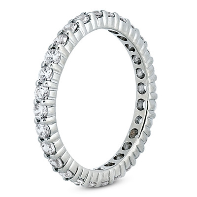 0.75 ct. Round Cut Prong Set Diamond Eternity Wedding Band - view 2