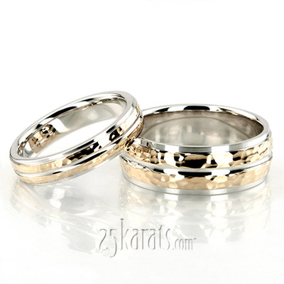 Fine Brush Finish Basic Designer Wedding Ring Set - view 2