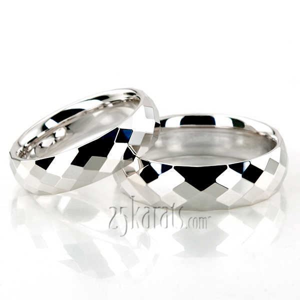 Diamond Cut Basic Wedding Ring Set - view 2