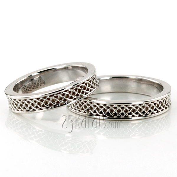 Celtic Knot Wedding Band Set - view 2