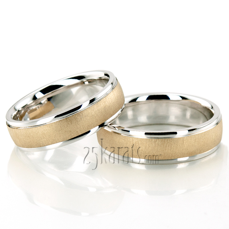 Brushed Basic Designer Wedding Band Set - view 4