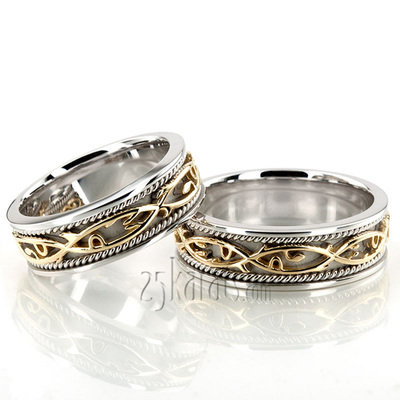 Hand Made Celtic Matching Wedding Band Set - view 2 of 3