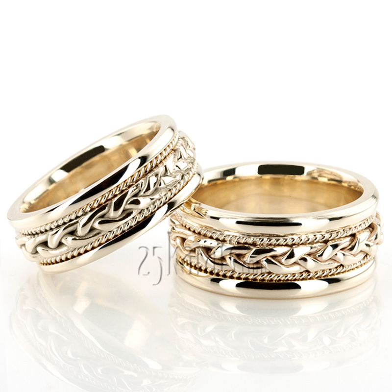 Braided Handmade Unisex Wedding Bands - view 2