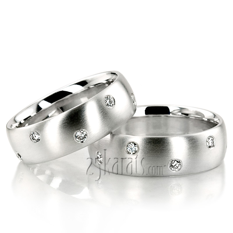 Symmetrical Diamond Wedding Ring Set - view 2