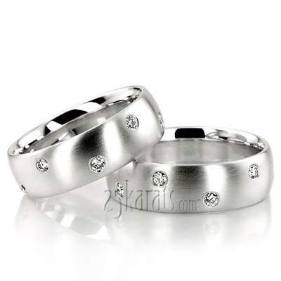 Symmetrical Diamond Wedding Ring Set - view 2 of 5