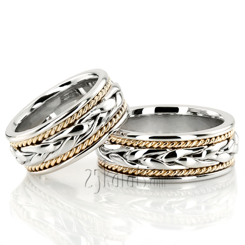 Braided Handmade Unisex Wedding Bands - view 3