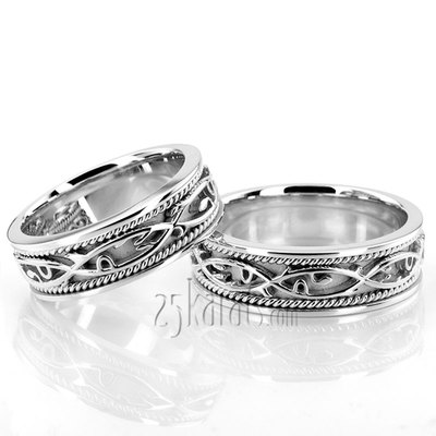 Hand Made Celtic Matching Wedding Band Set - view 3 of 3