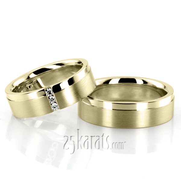 Elegant Diamond Wedding Band Set - view 2