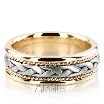 Braided Elegant Hand Woven Wedding Band Set - view 3 of 3