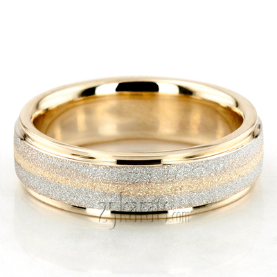 Stylish Stone Finish Basic Design Wedding Band Set - view 2 of 2