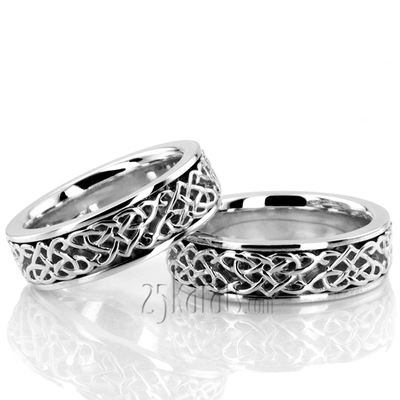 Celtic Heart Handcrafted Wedding Ring Set - view 2 of 3