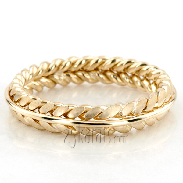 Double Braided Wedding Band Set - view 3