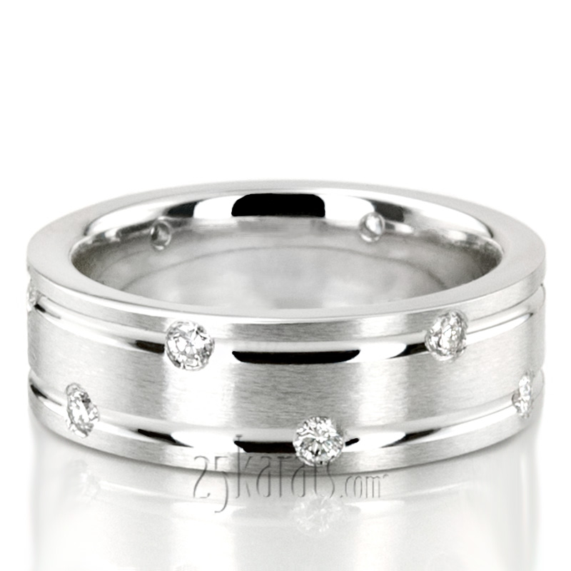 Diamond Classic Round Wedding Band Set - view 2