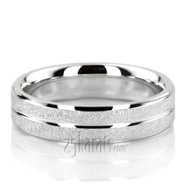 Stylish Carved Design Wedding Ring Set - view 3