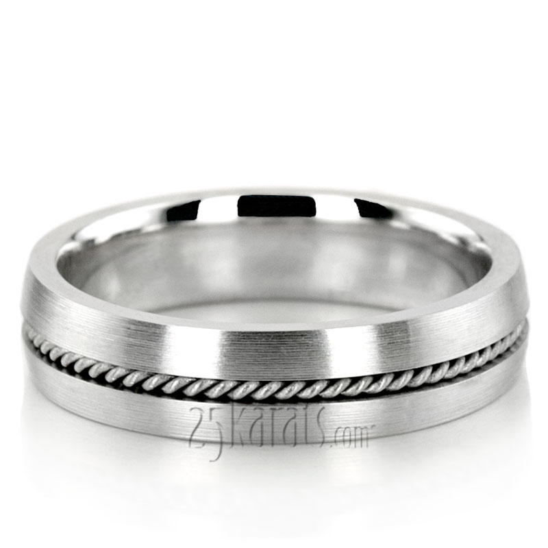 Braided Handcrafted Wedding Band Set - view 2