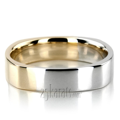 Square Two-Tone Wedding Ring Set - view 3 of 3