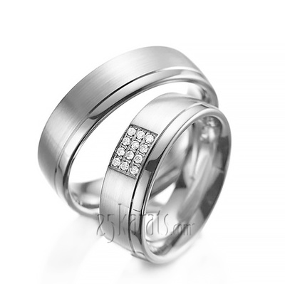 Pave Set Diamond Wedding Ring Set - view 1 of 5