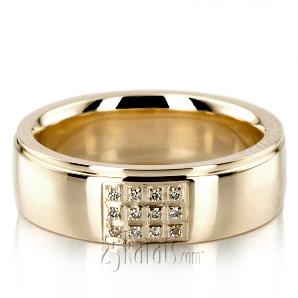 Pave Set Diamond Wedding Ring Set - view 5