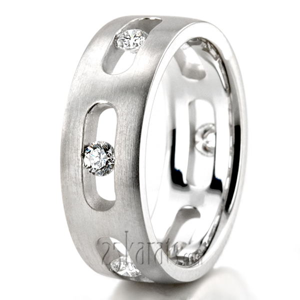 Unique Diamond Wedding Band - view 4