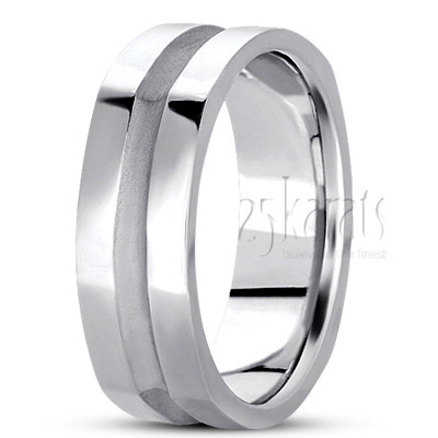 Deeply Carved Square Wedding Ring  - view 6