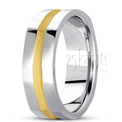 Deeply Carved Square Wedding Ring  - view 7