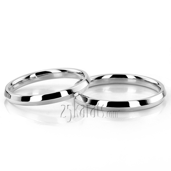 Knife Edge Wedding Band Set - view 3