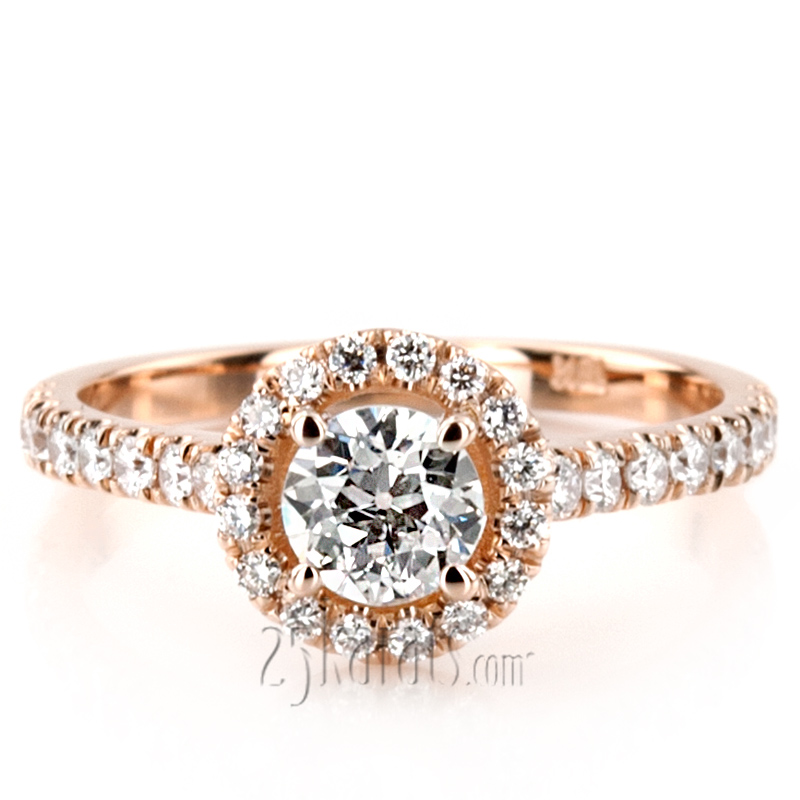 Celebration Halo Micro Pave Set Diamond Engagement Ring (1/2 ct. t.w.) - view 10