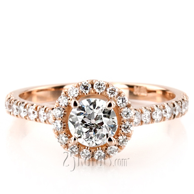 Celebration Halo Micro Pave Set Diamond Engagement Ring (1/2 ct. t.w.) - view 10 of 11